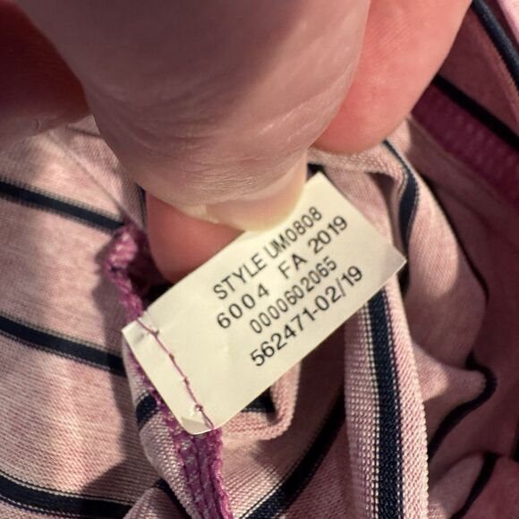 Under Armour Polo Shirt Medium Men’s Purple Striped Phoenician Golf Logo Resort - Picture 8 of 8